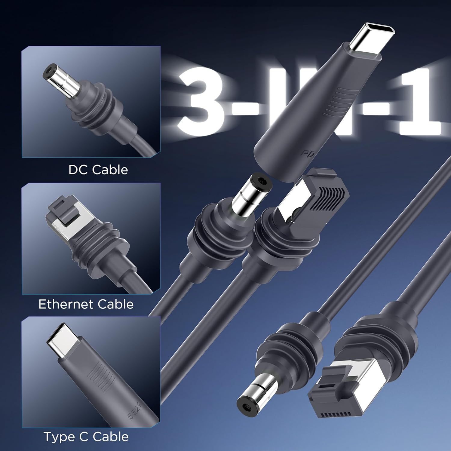 2‑in‑1 RJ45 Ethernet & DC/USB‑ - Lan Cable Gaming review and price