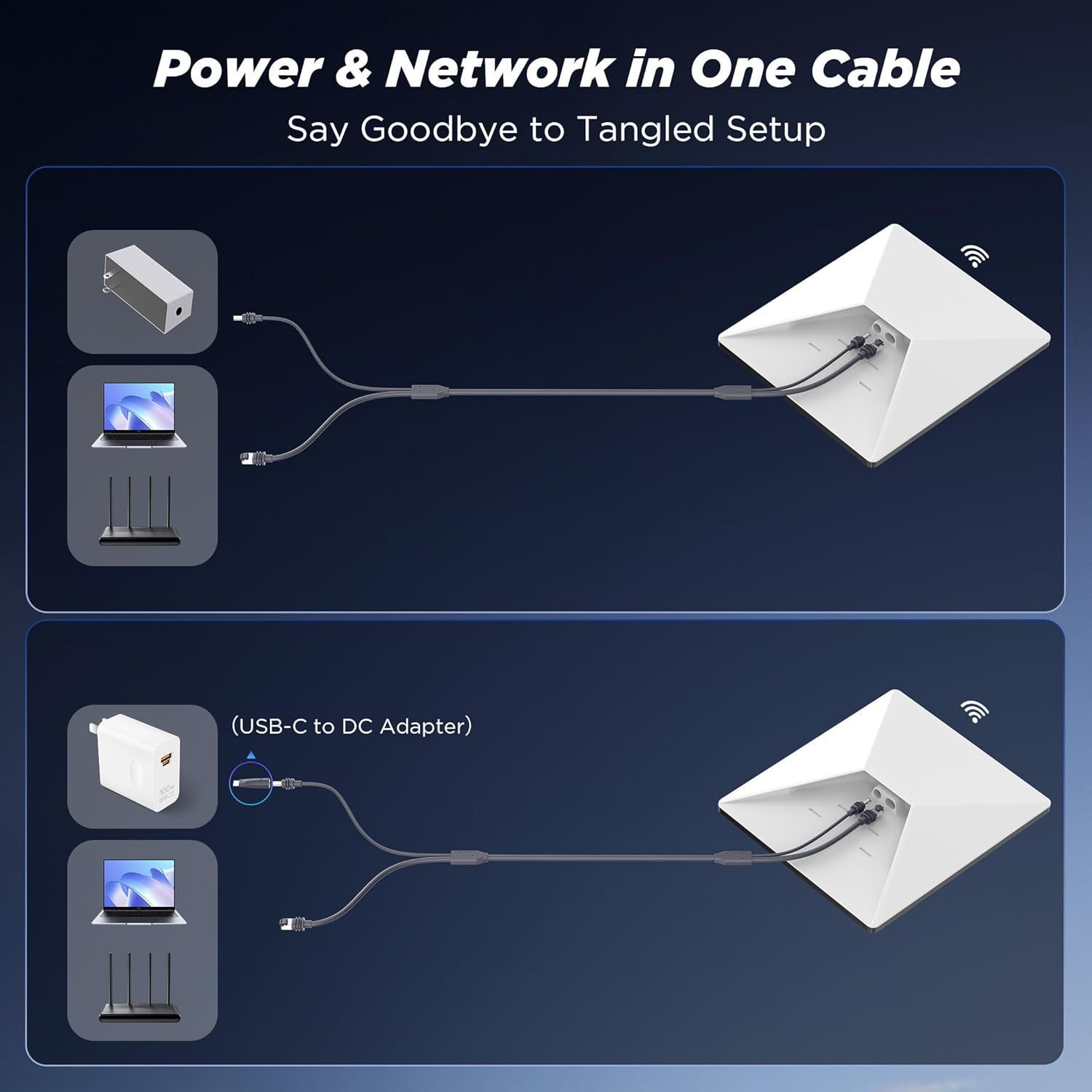 2‑in‑1 RJ45 Ethernet & DC/USB‑ - Lan Cable Gaming review and price